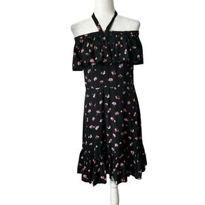 Jill Jill Stuart Womens Floral Laura Off Shoulder Dress Black Floral SZ 6